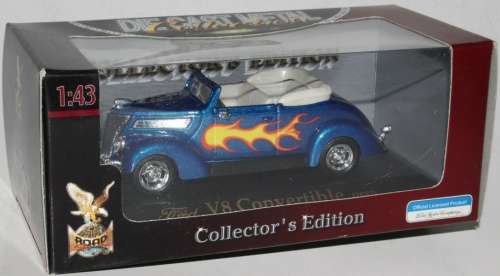 Ford V8 Convertible Street Rod 1937 blue 1/43 Road Signature NEW+boxed  #5335 instant wheels