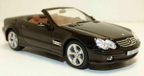 Mercedes-Benz SL 600 (R230) open cabrio 2003 black 1/43 IXO NEW+boxed #5384 instant wheels
