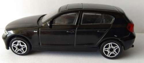 BMW 120d (1 Series/E87) 2010 black 1/43 Bburago NEW+showcased  #5349 instant wheels