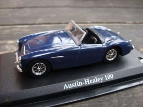 Austin Healey 100 BN1 convertible 1953 blue 1/43 IXO NEWinShowcase   #5375 instant wheels