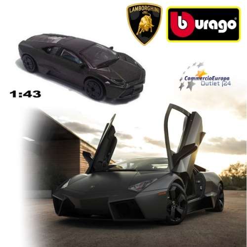 Lamborghini Reventon 2016 matte-dk.grey-met 1/43 Bburago NEW+showcased #5417 instant wheels