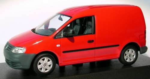 Volkswagen Caddy Panelvan 2005 red 1/43 Minichamps NEW+boxed  #5423 instant wheels
