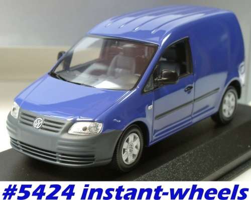 Volkswagen Caddy Panelvan 2005 blue 1/43 Minichamps NEW+boxed  #5424 instant wheels