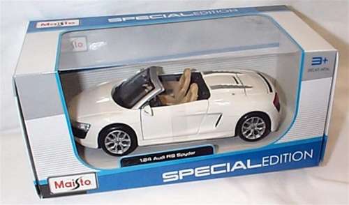 Audi R8 Spyder 2016 white 1/24 Maisto NEW+boxed  #2262 instant wheels