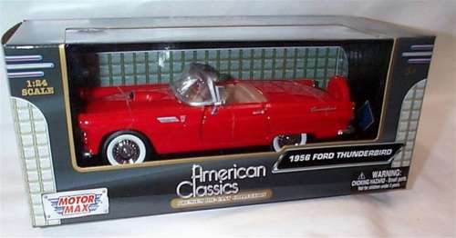 Ford Thunderbird conv. 1956 red 1/24 MotorMax NEW+boxed  #2263 instant wheels