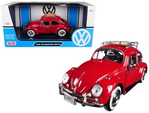 Volkswagen Beetle 1966 red 1/24 MotorMax NEW+boxed  #2264 instant wheels