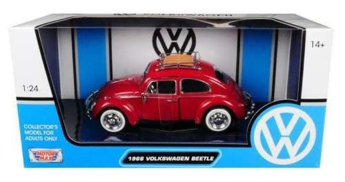 Volkswagen Beetle 1966 red 1/24 MotorMax NEW+boxed  #2264 instant wheels