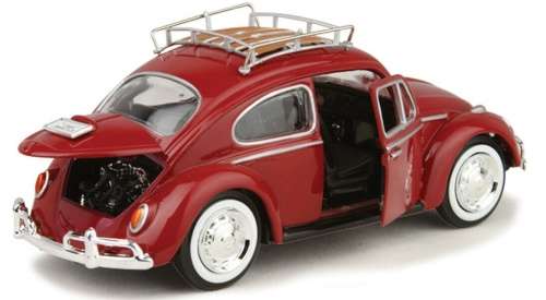Volkswagen Beetle 1966 red 1/24 MotorMax NEW+boxed  #2264 instant wheels