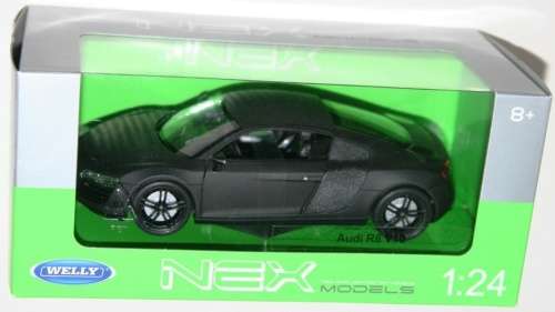Audi R8 V10 2011 matte-black 1/24 Welly NEW+boxed  #2269 instant wheels