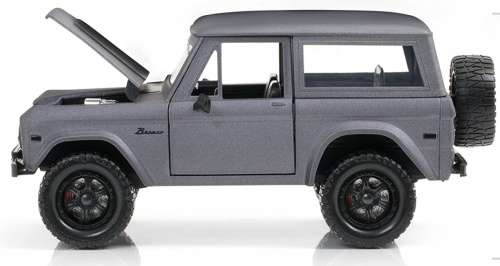 Ford Bronco 1973 matte grey+black 1/24 Jada NEW+boxed  #2276 instant wheels