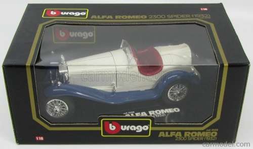 Alfa Romeo 2300 Spider 1932 white w. blue 1/18 Bburago NEW+boxed  #8872 instant wheels
