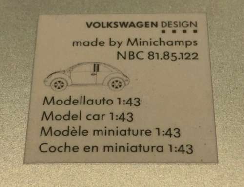 Volkswagen New NEW Beetle 1998 green-met 1/43 Minichamps NEW+boxed  #5506 instant wheels