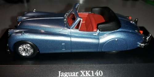 Jaguar XK140 Roadster 1957 blue-met 1:43 Atlas NEW+boxed  #5515 instant wheels
