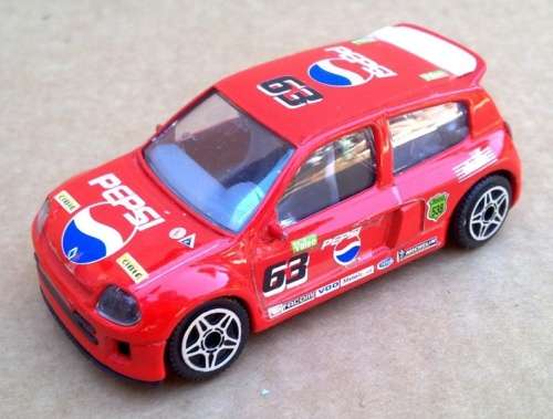 Renault Clio trophy Rally #63 red 1998 1/43 Bburago NEW+reblistered  #5669 instant wheels