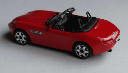 BMW Z8 Roadster 2002 red 1/43 Bburago NEW+reblistered  #5721 instant wheels