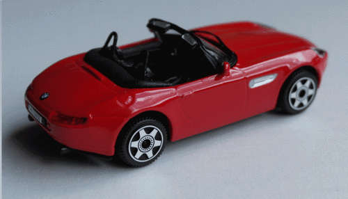 BMW Z8 Roadster 2002 red 1/43 Bburago NEW+reblistered  #5721 instant wheels