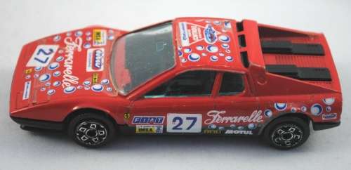 Ferrari 512 BB Rally Ferrarelle 1984 red 1/43 Bburago NEW+reblistered  #5726 instant wheels