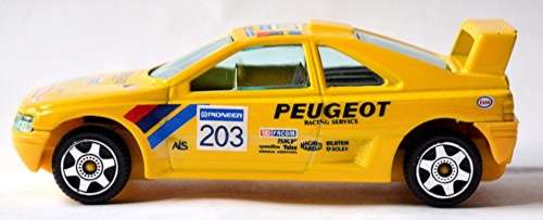 Peugeot 405 Turbo16 Paris-Dakar 1990 yellow 1/43 Bburago NEW+reblistered  #5730 instant wheels