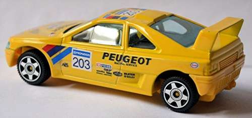 Peugeot 405 Turbo16 Paris-Dakar 1990 yellow 1/43 Bburago NEW+reblistered  #5730 instant wheels