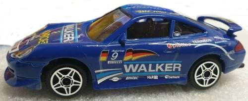 Porsche 911 Carrera WALKER MONROE RACING blue 1/43 Bburago NEW+reblistered #5734 instant wheels