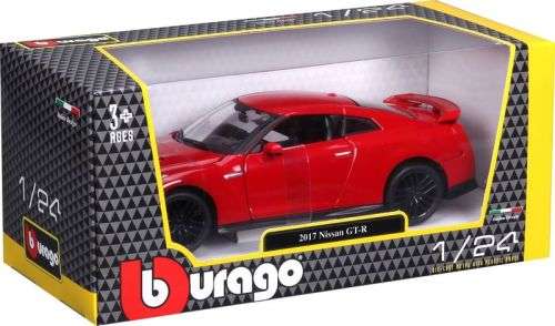 Nissan GT-R 2017 red 1/24 Bburago NEW+boxed  #2283 instant wheels