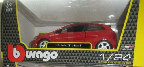 Volkswagen Polo GTI Mark.5 2014 red 1/24 Bburago NEW+boxed  #2291 instant wheels