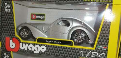 Bugatti Atlantic 1936 silver 1/24 Bburago NEW+boxed   #2292 instant wheels