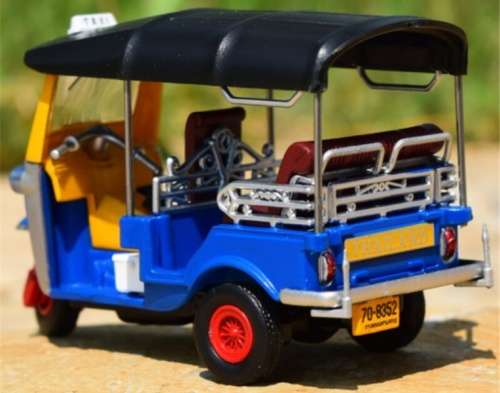Tuk Tuk Bangkok 1980 blue 1/43 IXO NEW+boxed  #5518 instant wheels