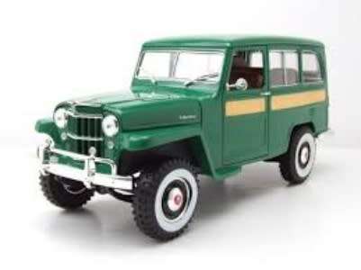 Willys Jeep Stationwagon 1955 green-met 1/18 Rd.Legends-Yat Ming NEW+boxed  #8046 instant wheels
