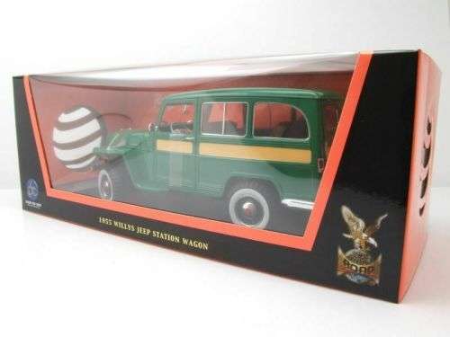 Willys Jeep Stationwagon 1955 green-met 1/18 Rd.Legends-Yat Ming NEW+boxed  #8046 instant wheels