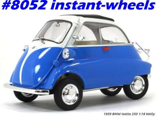 BMW Isetta 250 1955 blue+white 1/18 Welly NEW+boxed  #8052 instant wheels