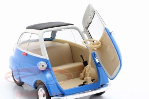BMW Isetta 250 1955 blue+white 1/18 Welly NEW+boxed  #8052 instant wheels