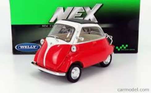 BMW Isetta 250 1955 red+white 1/18 Welly NEW+boxed  #8053 instant wheels