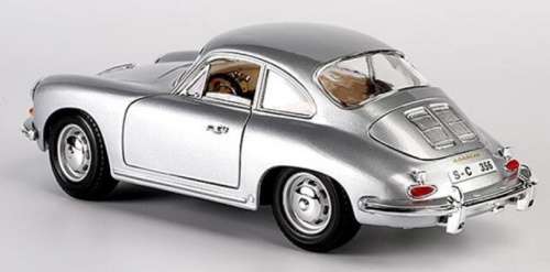 Porsche 356B Coupe 1961 silver 1/18 Bburago NEW+DeLuxe-showcased  #8067 instant wheels