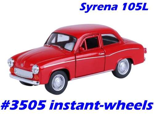 Syrena 105L 1994 red 1/35 Welly Poland NEWinBlister  #3505 instant wheels