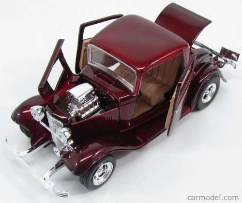 Ford Coupe 1932 red-met 1/24 MotorMax NEW+reblistered  #2317 instant wheels