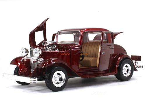 Ford Coupe 1932 red-met 1/24 MotorMax NEW+reblistered  #2317 instant wheels