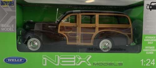 Chevrolet Fleetmaster *Woody* 1948 dk.brown 1/24 Welly NEW+boxed  #2328 instant wheels