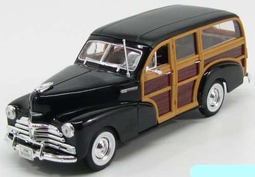 Chevrolet Fleetmaster *Woody* 1948 dk.brown 1/24 Welly NEW+boxed  #2328 instant wheels