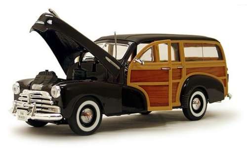 Chevrolet Fleetmaster *Woody* 1948 dk.brown 1/24 Welly NEW+boxed  #2328 instant wheels