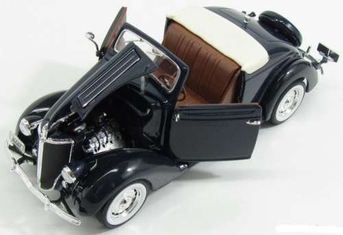 Ford Deluxe Cabriolet 1936 black 1/24 Welly NEW+boxed   #2329 instant wheels