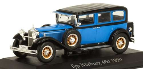 Mercedes-Benz 460 Nuerburg (W08) 1929 blue 1/43 Premium+Collectibles NEW+boxed  #5777 instant wheels