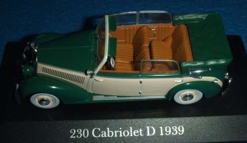 Mercedes-Benz 230 Cabriolet D  1939 green 1/43 Premium+Collectibles NEW+boxed #5779 instant wheels