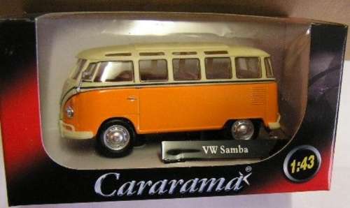 Volkswagen T1 Samba Bus 1962 orange 1/43 Cararama NEW+boxed  #5806 instant wheels