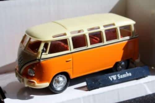 Volkswagen T1 Samba Bus 1962 orange 1/43 Cararama NEW+boxed  #5806 instant wheels