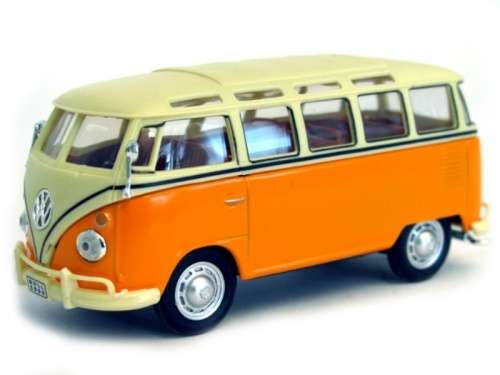 Volkswagen T1 Samba Bus 1962 orange 1/43 Cararama NEW+boxed  #5806 instant wheels