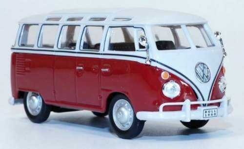 Volkswagen T1 Samba Bus 1962 dark-red 1/43 Cararama NEW+boxed  #5807 instant wheels