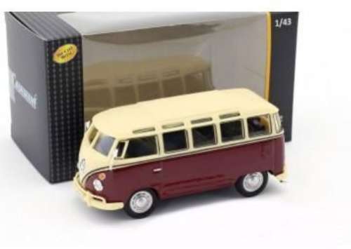 Volkswagen T1 Samba Bus 1962 dark-red 1/43 Cararama NEW+boxed  #5807 instant wheels