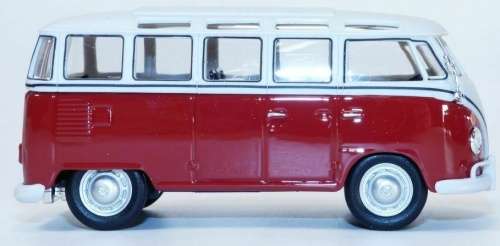 Volkswagen T1 Samba Bus 1962 dark-red 1/43 Cararama NEW+boxed  #5807 instant wheels