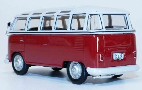 Volkswagen T1 Samba Bus 1962 dark-red 1/43 Cararama NEW+boxed  #5807 instant wheels